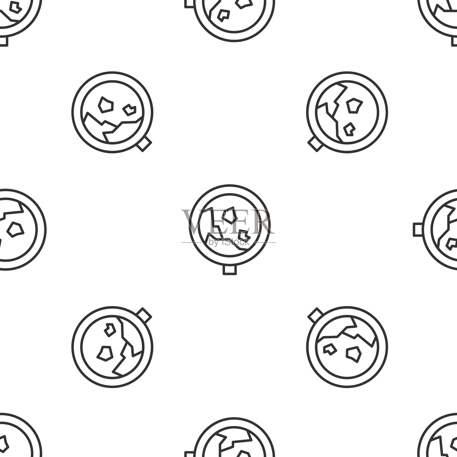 灰色线条的道路标志,警告雪崩、落石和山体滑坡的图标,背景为白色的无缝图案。交通规则与安全驾驶。矢量图。插画图片素材