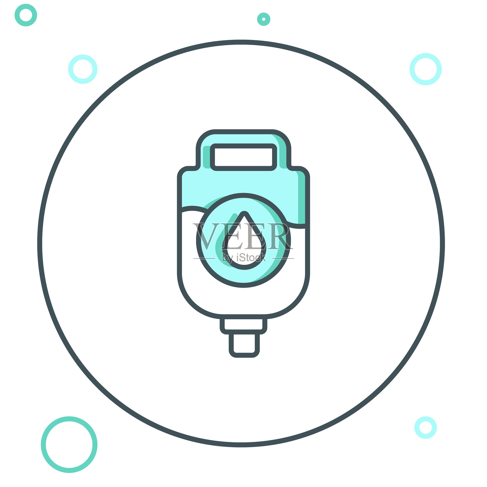 IV输液袋图标,背景为白色。血袋。献血概念。治疗和疗法的概念,化疗。彩色轮廓概念。矢量图。插画图片素材