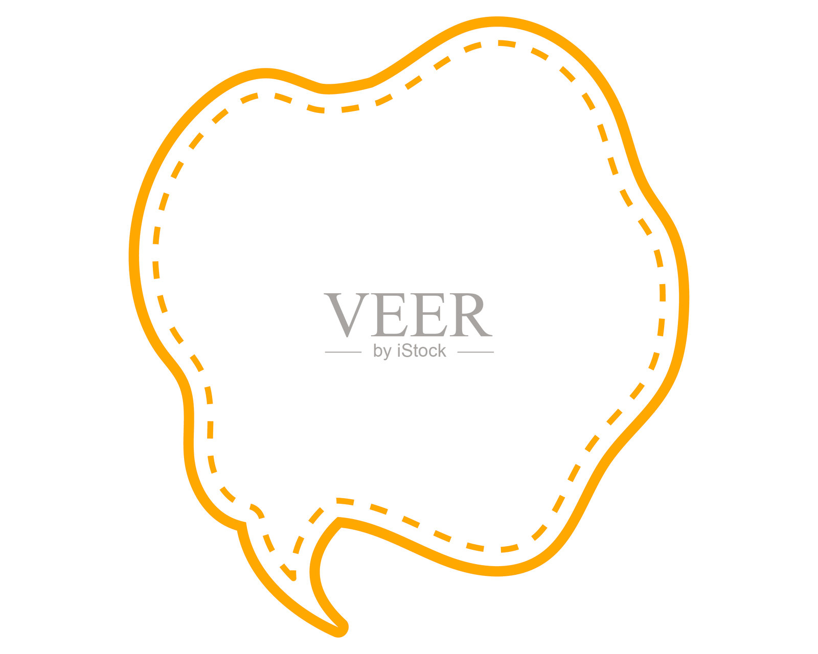 简单的虚线爆炸柔和线条云形状插画图片素材