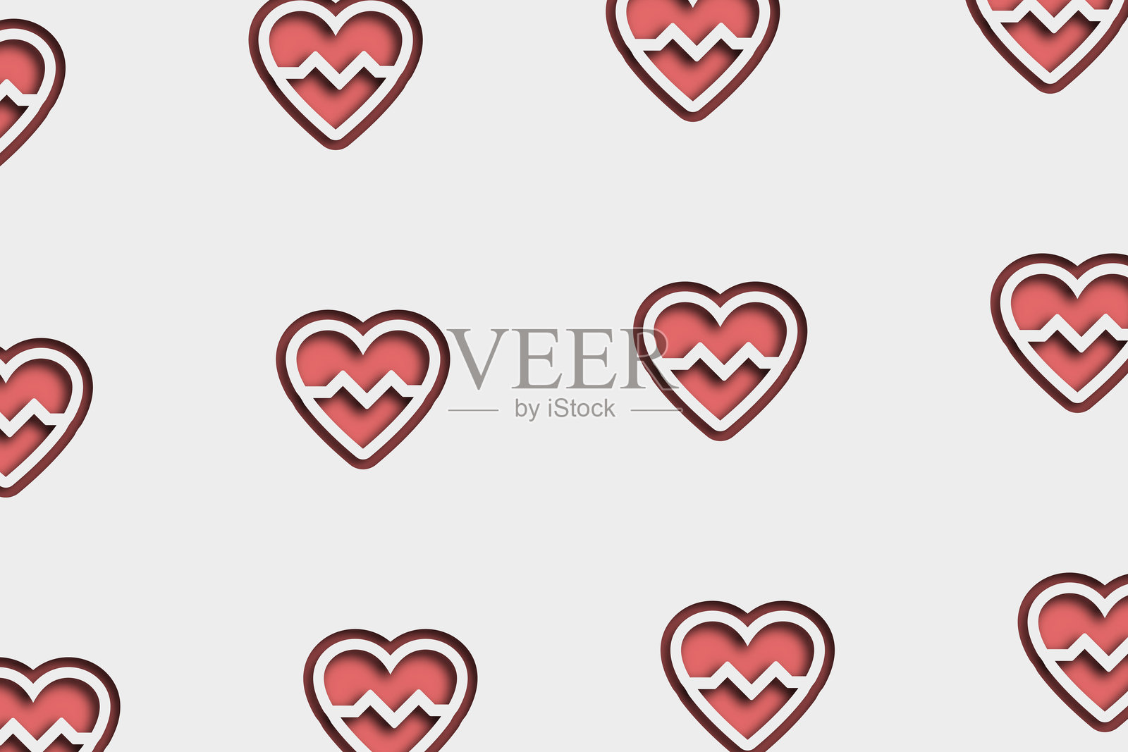 剪纸心形图标背景设计图案插画图片素材