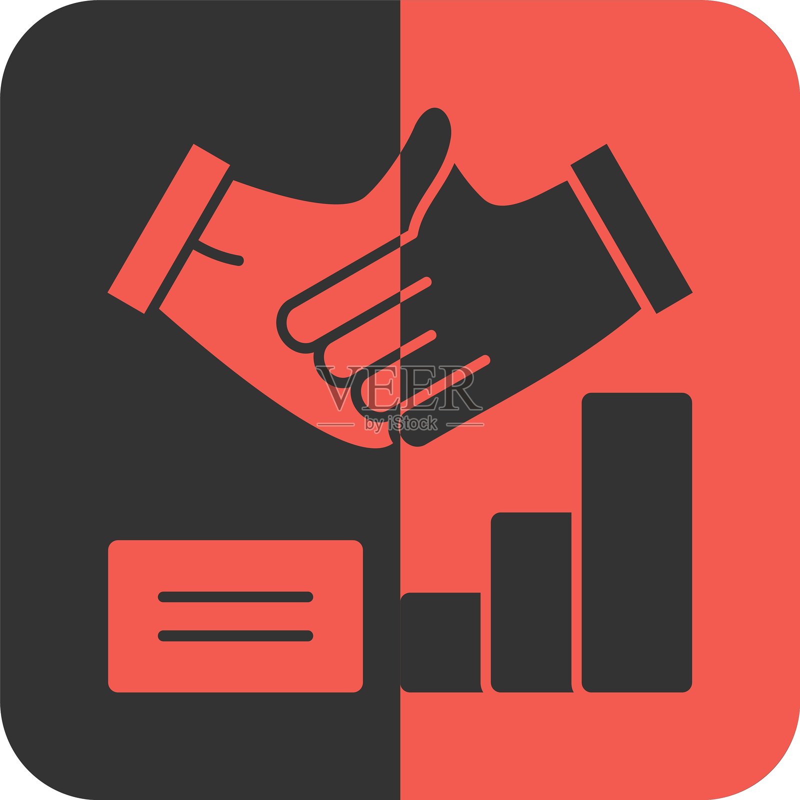 红色反向握手图标插画图片素材