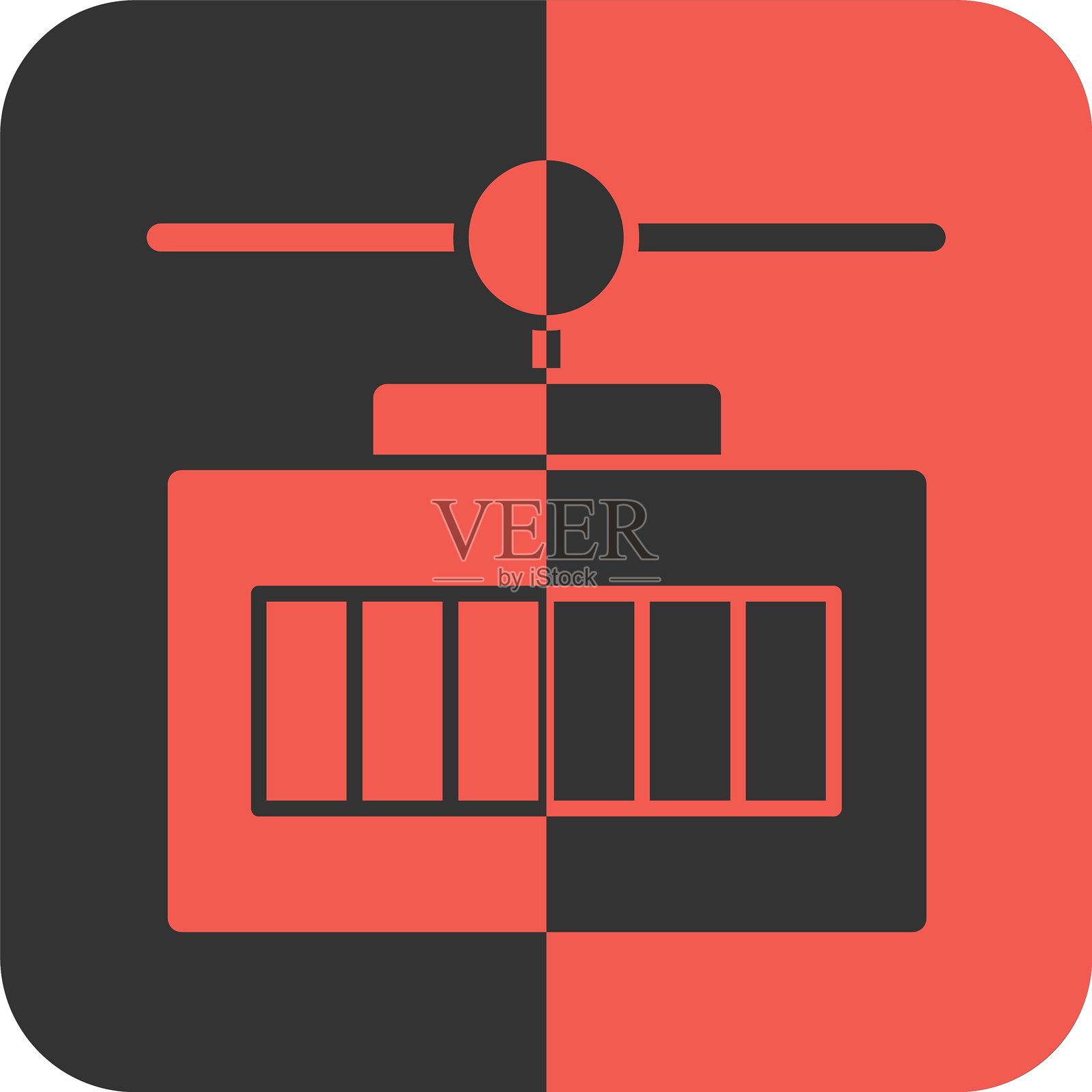 红色逆向图标的贡多拉插画图片素材