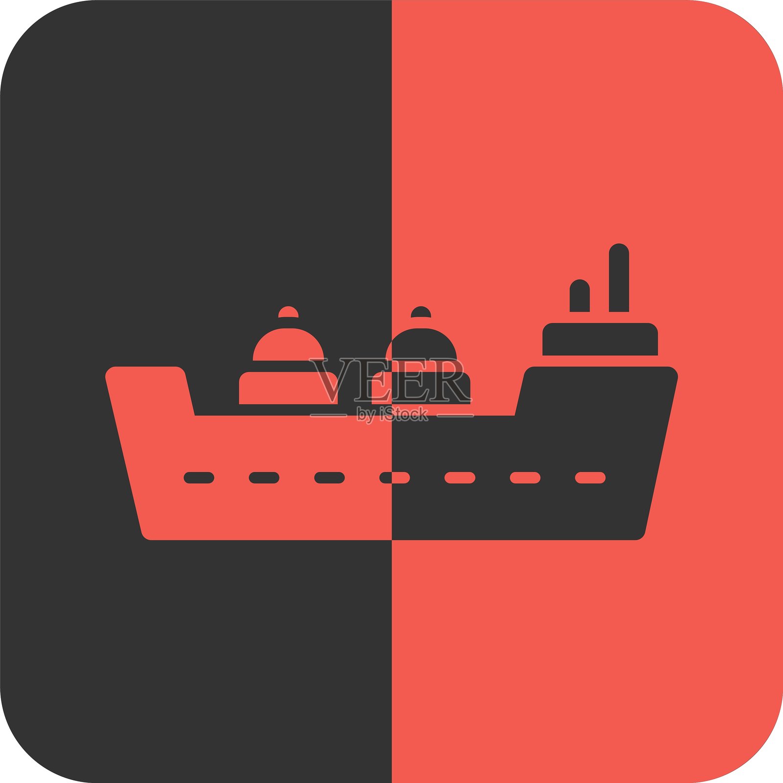 红色油轮反向图标插画图片素材