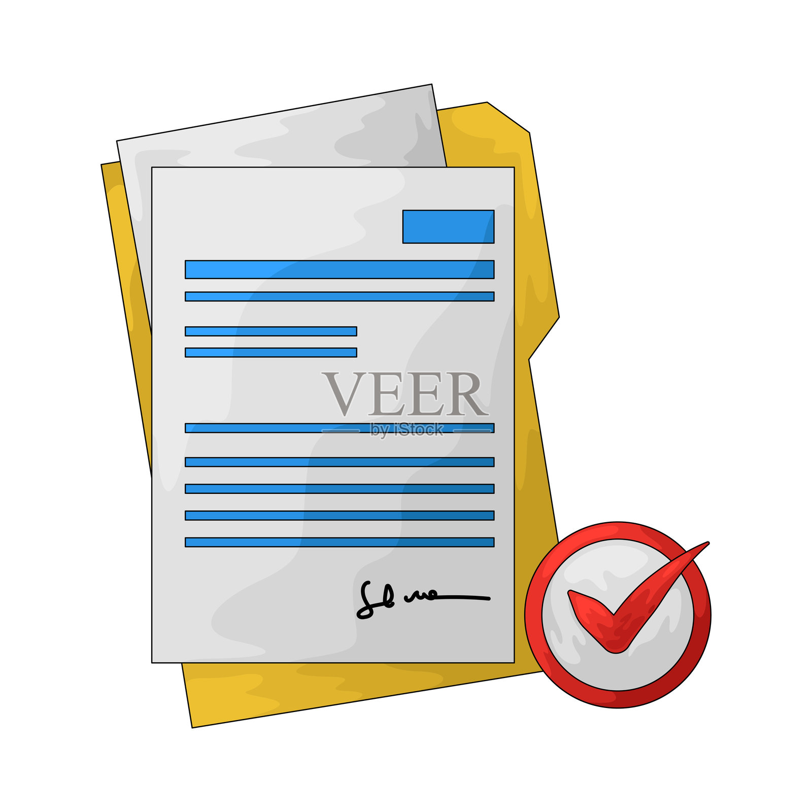 文件批准插画图片素材