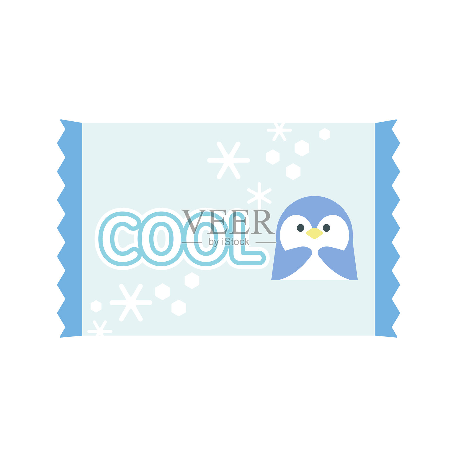 可爱企鹅冷却包包装 – 平面矢量插图插画图片素材