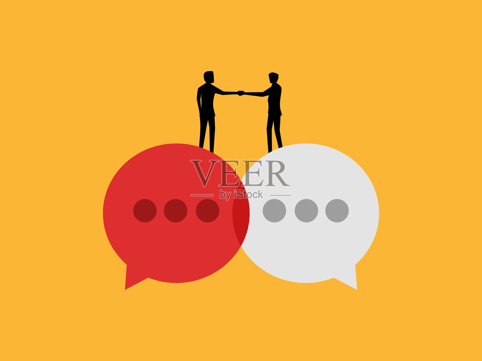 两位商人在讨论商业交易插画图片素材