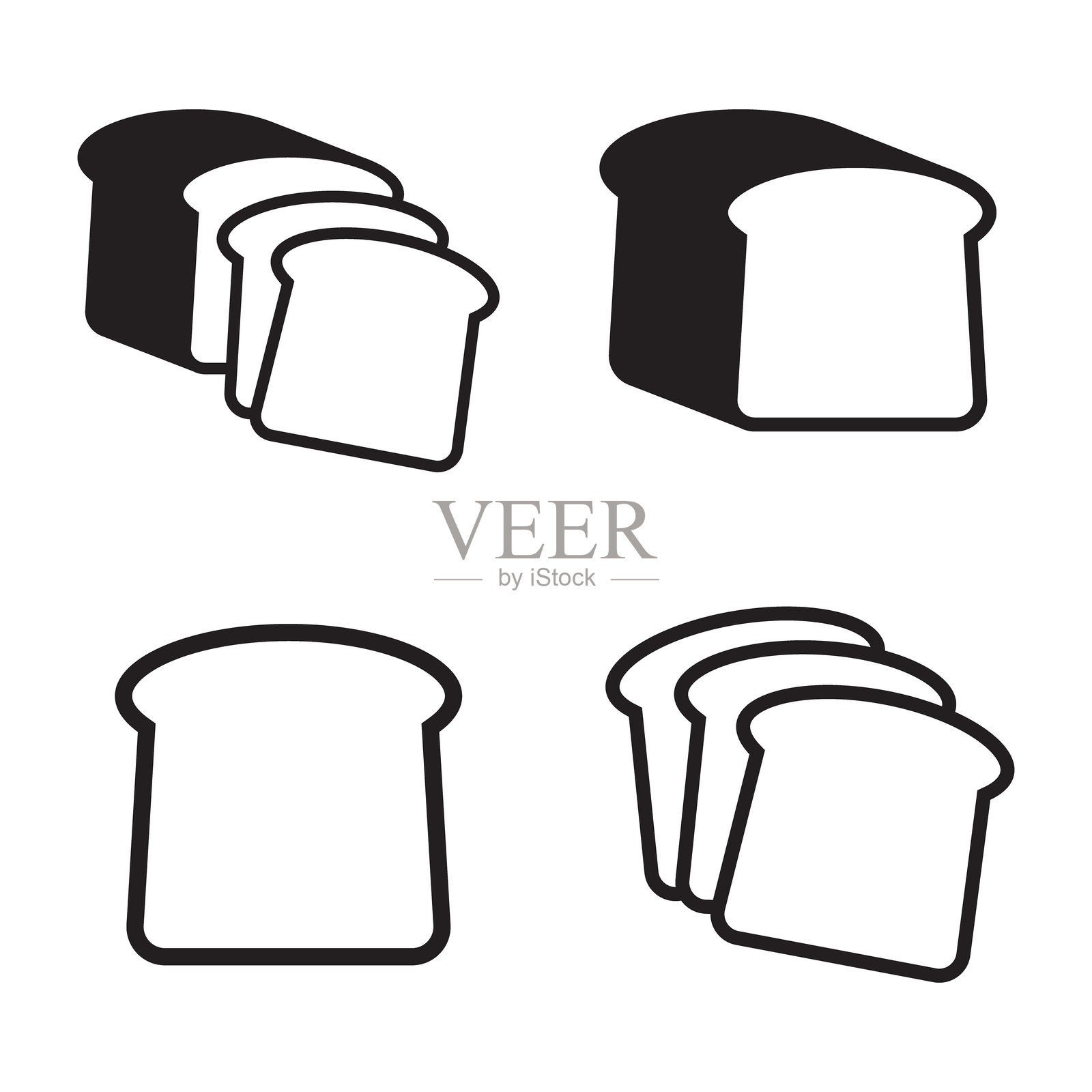 面包片图标。面包图标。插画图片素材
