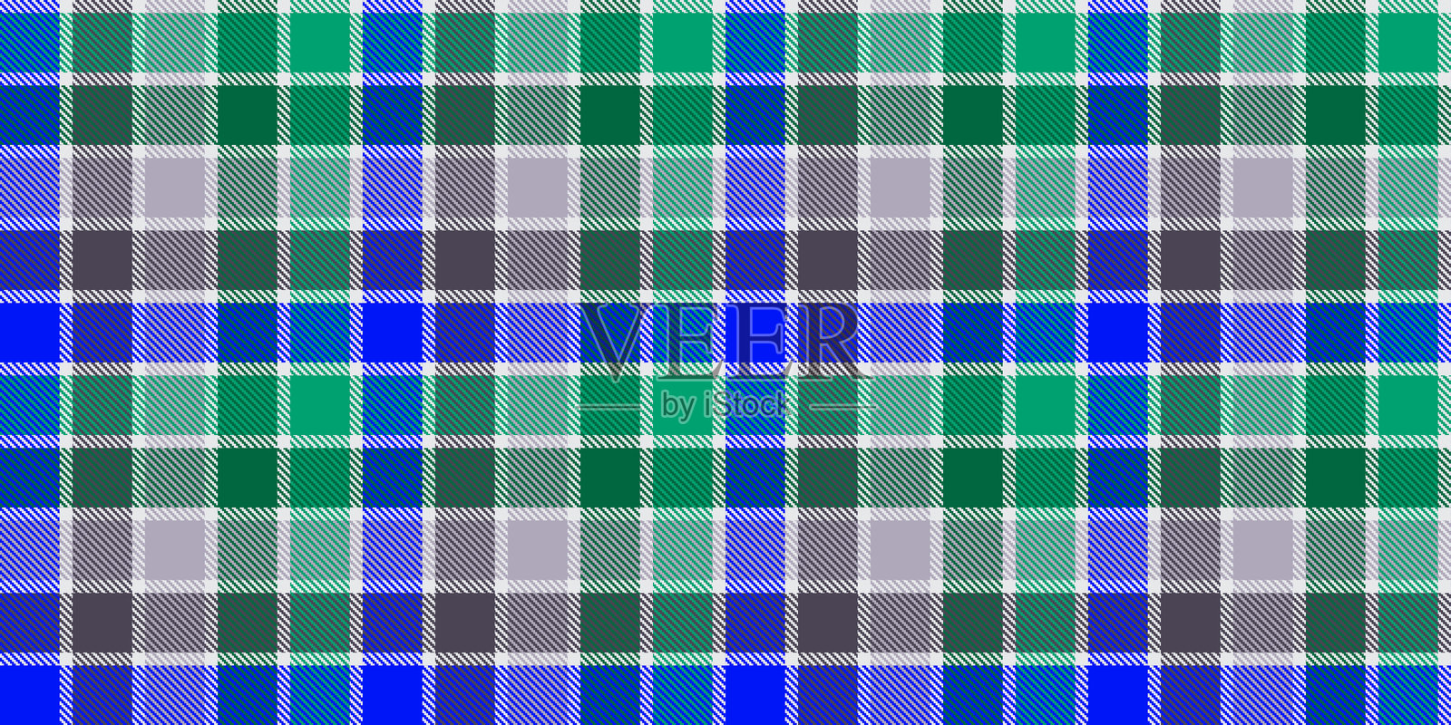 蓝绿色格子图案,带有横竖条纹插画图片素材
