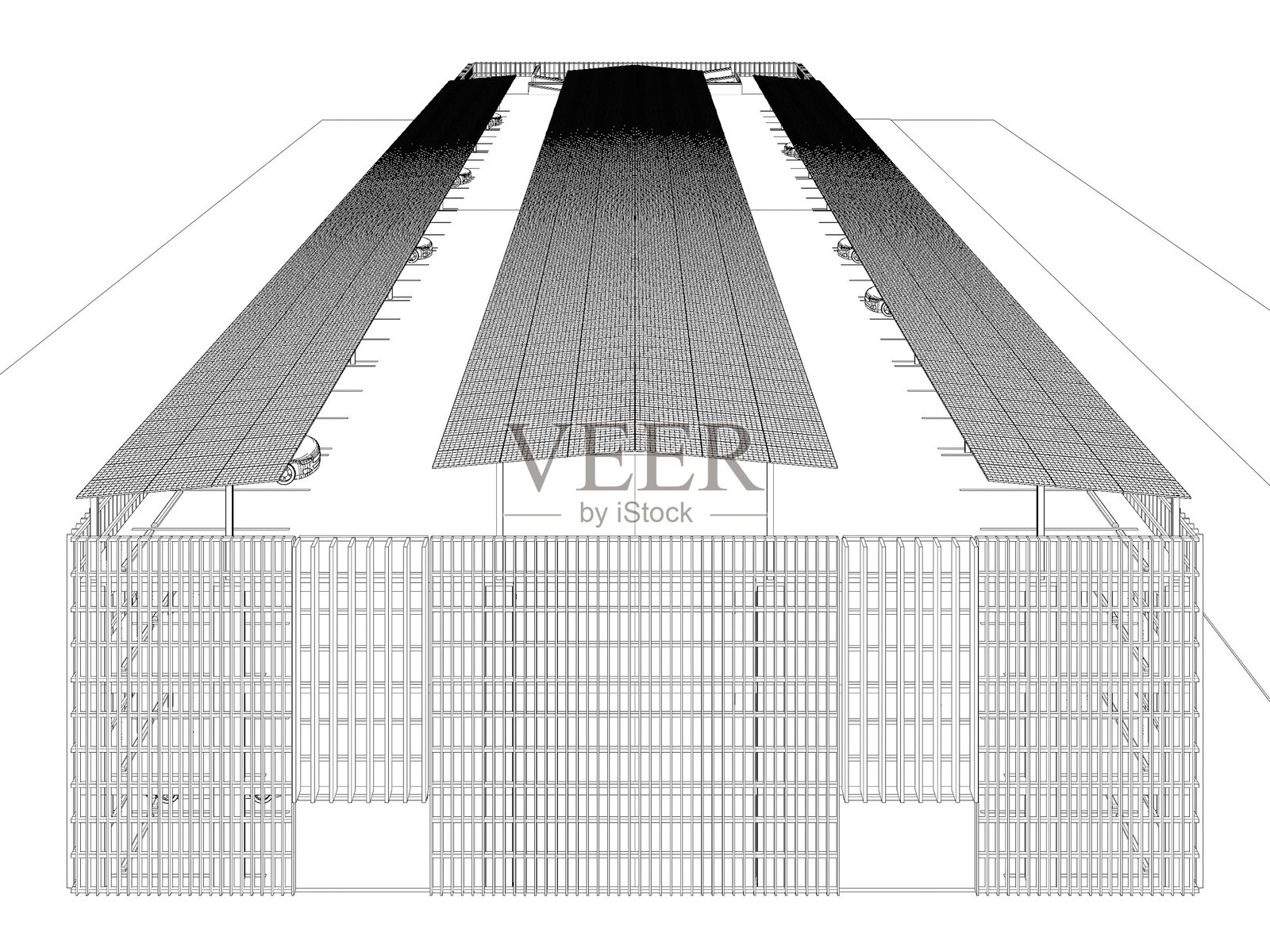 停车设施的3D插图照片摄影图片