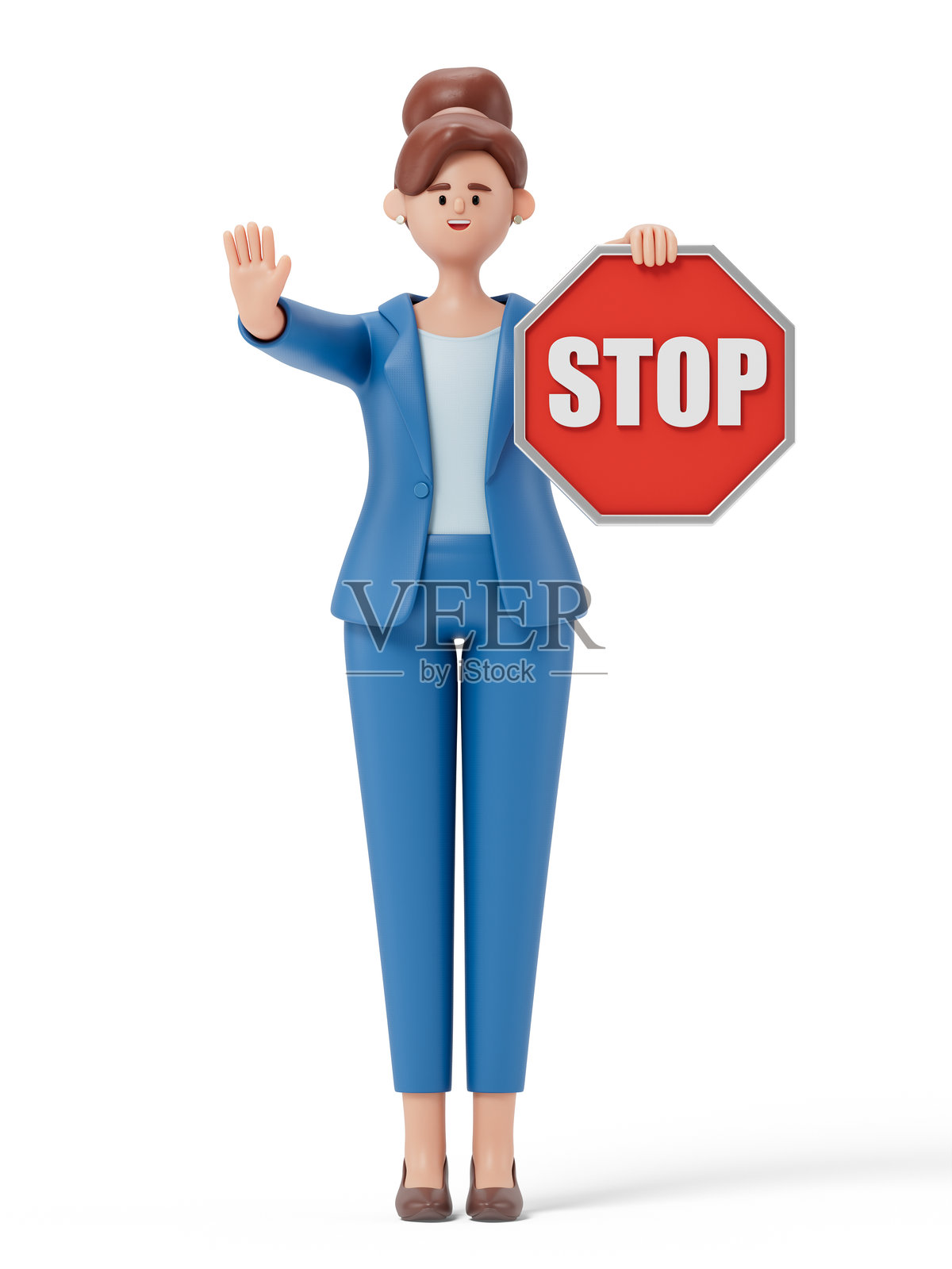 女人举着停止标志照片摄影图片