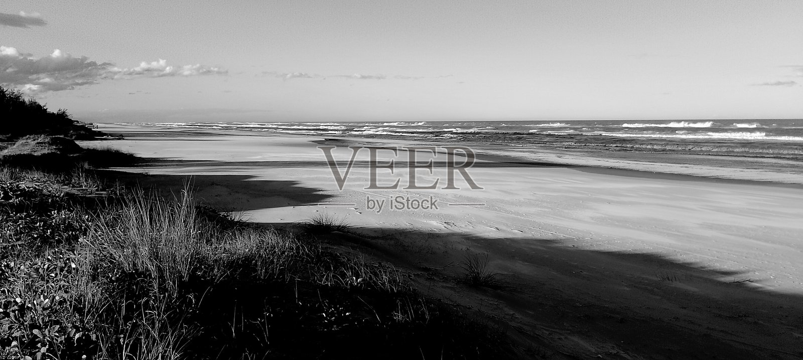 黑白海滩摄影照片摄影图片