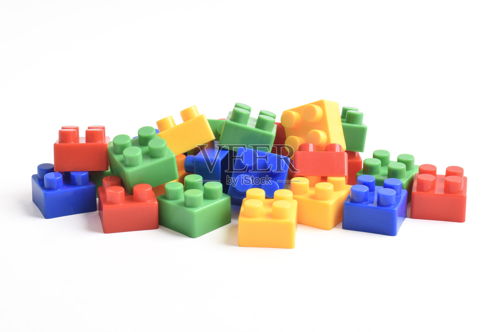 五彩缤纷的塑料玩具积木照片摄影图片