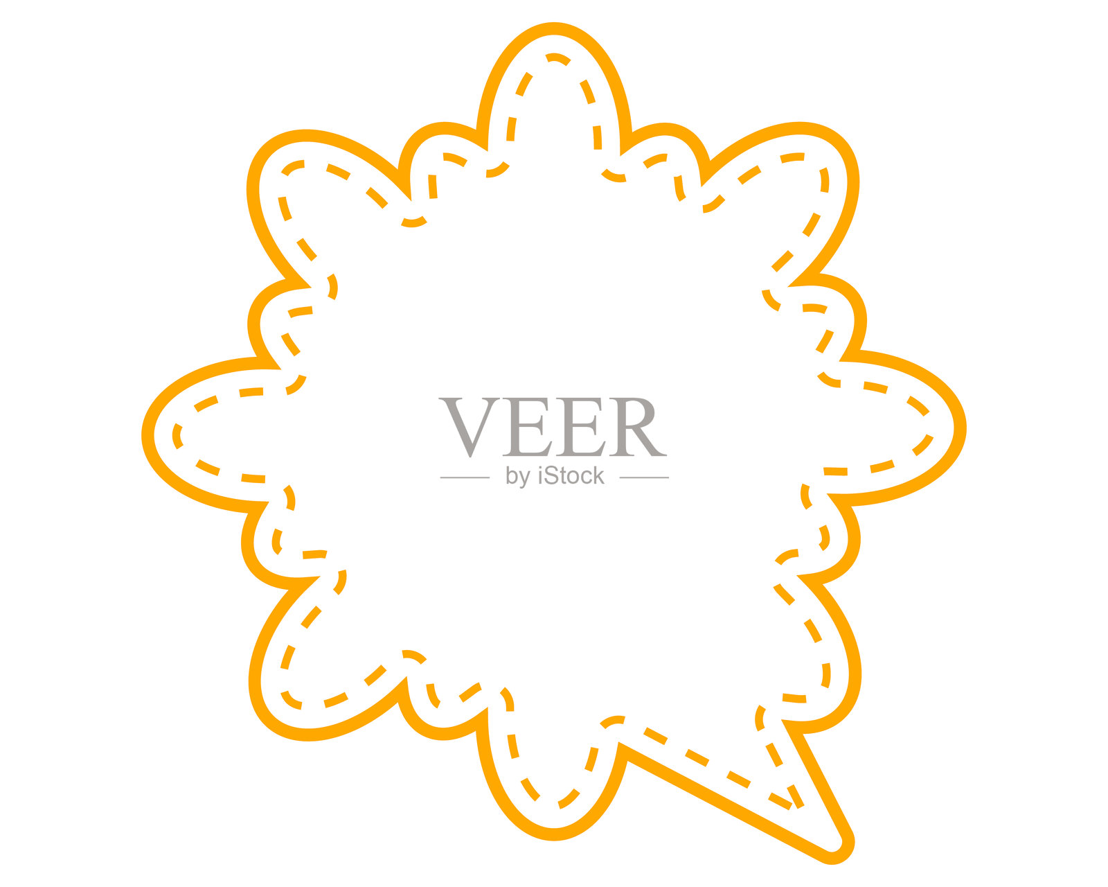 简单的虚线爆炸云形状插画图片素材