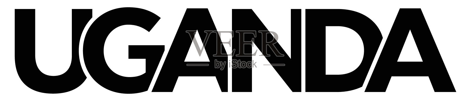 乌干达国徽。设计采用几何风格,矢量插图,配有现代字体的粗体排版。图形口号字母。插画图片素材