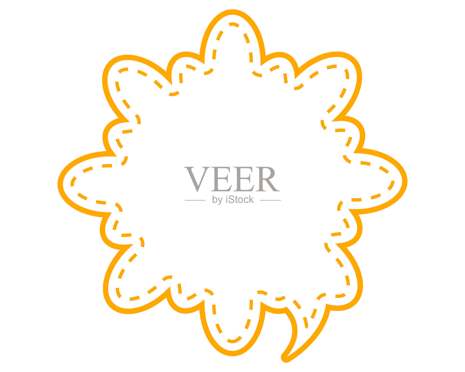 简单的虚线爆炸云形状插画图片素材