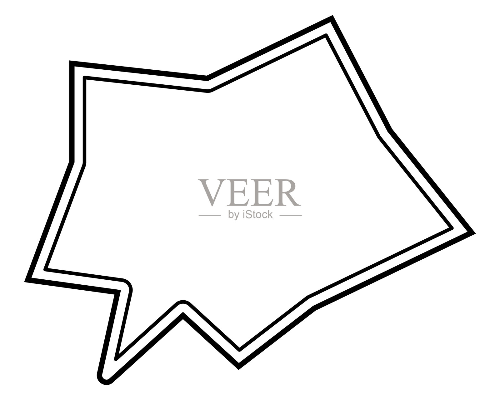 简单的双线锯齿形对话气泡插画图片素材