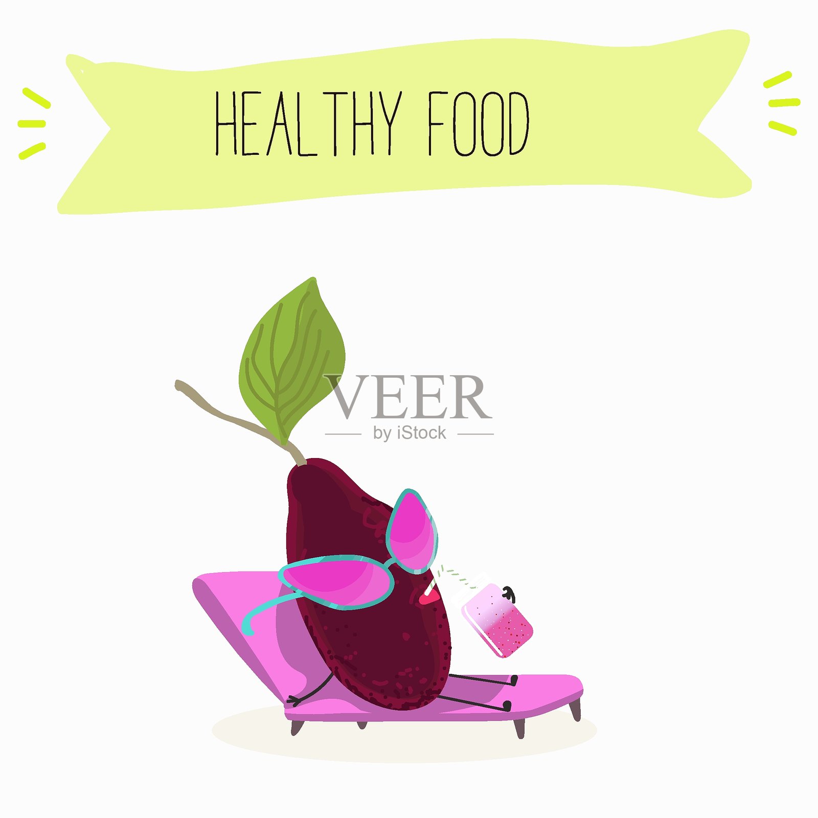 樱桃、水果、山茱萸、红瑞木、狗木、有趣的快乐角色。矢量手绘插图。插画图片素材