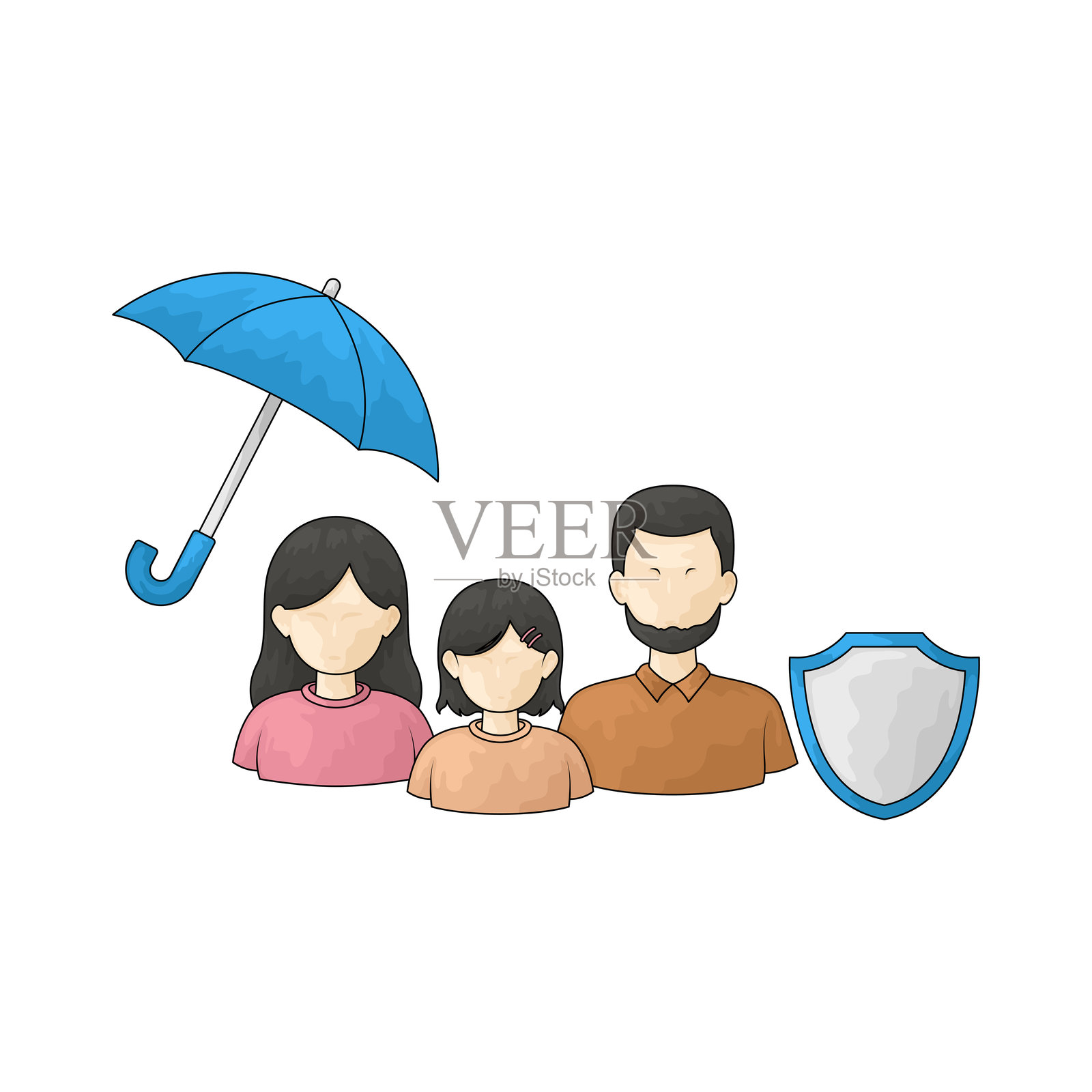 家庭保险插画图片素材