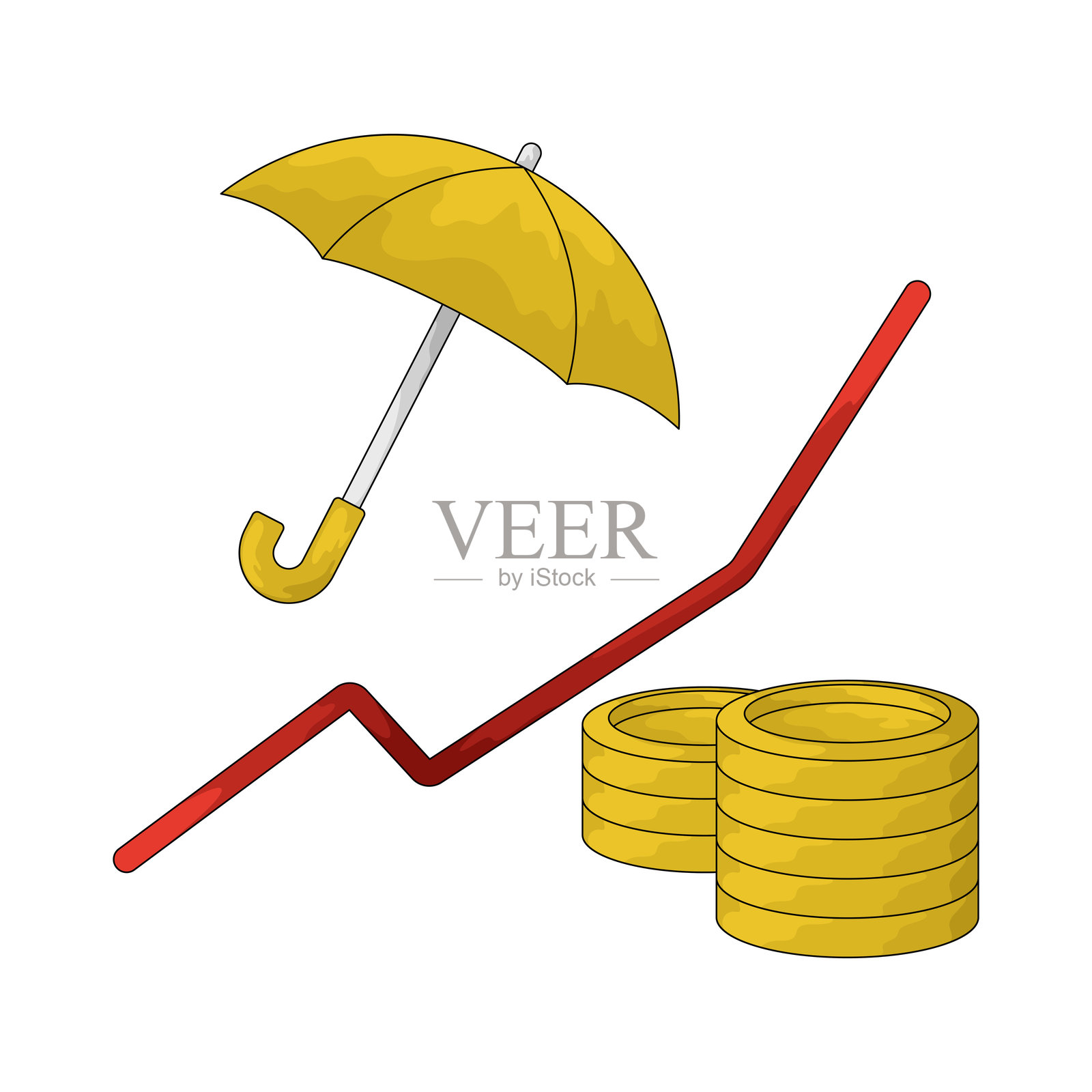 投资保险插画图片素材