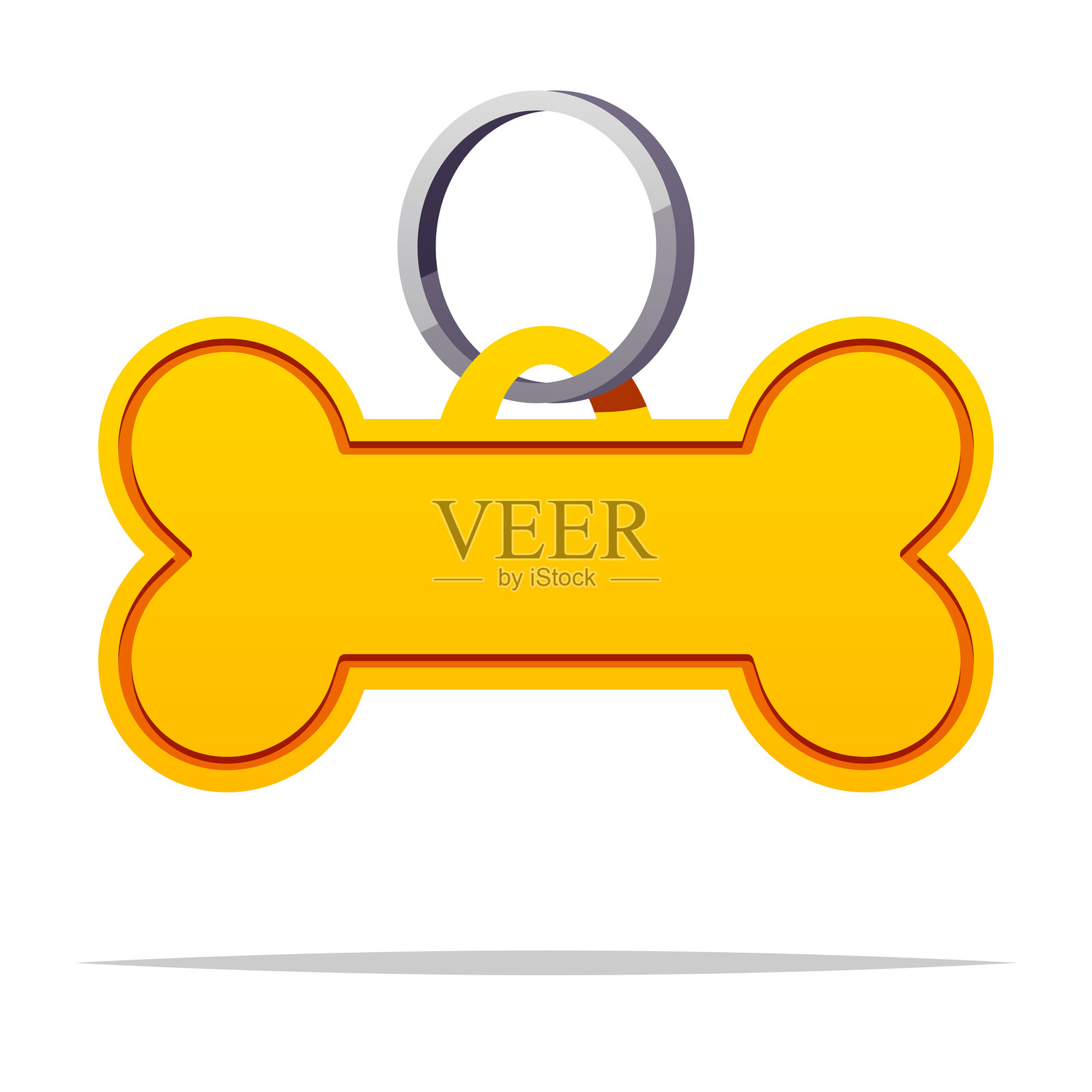 空白狗狗身份标签矢量图插图插画图片素材