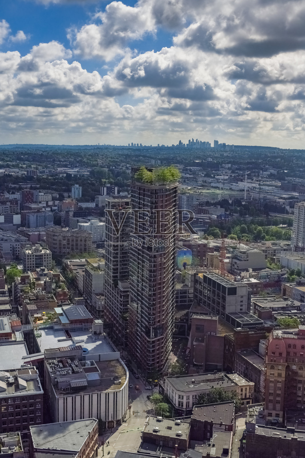 加拿大温哥华,城市鸟瞰图照片摄影图片