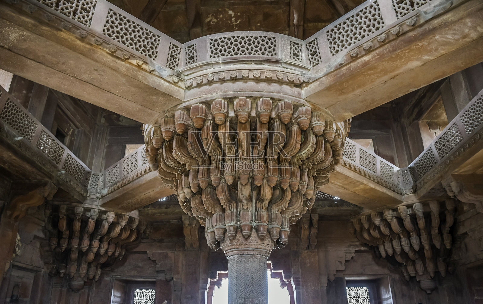 法泰赫普尔·西克里的迪万-i-哈斯美丽的拱形柱子照片摄影图片