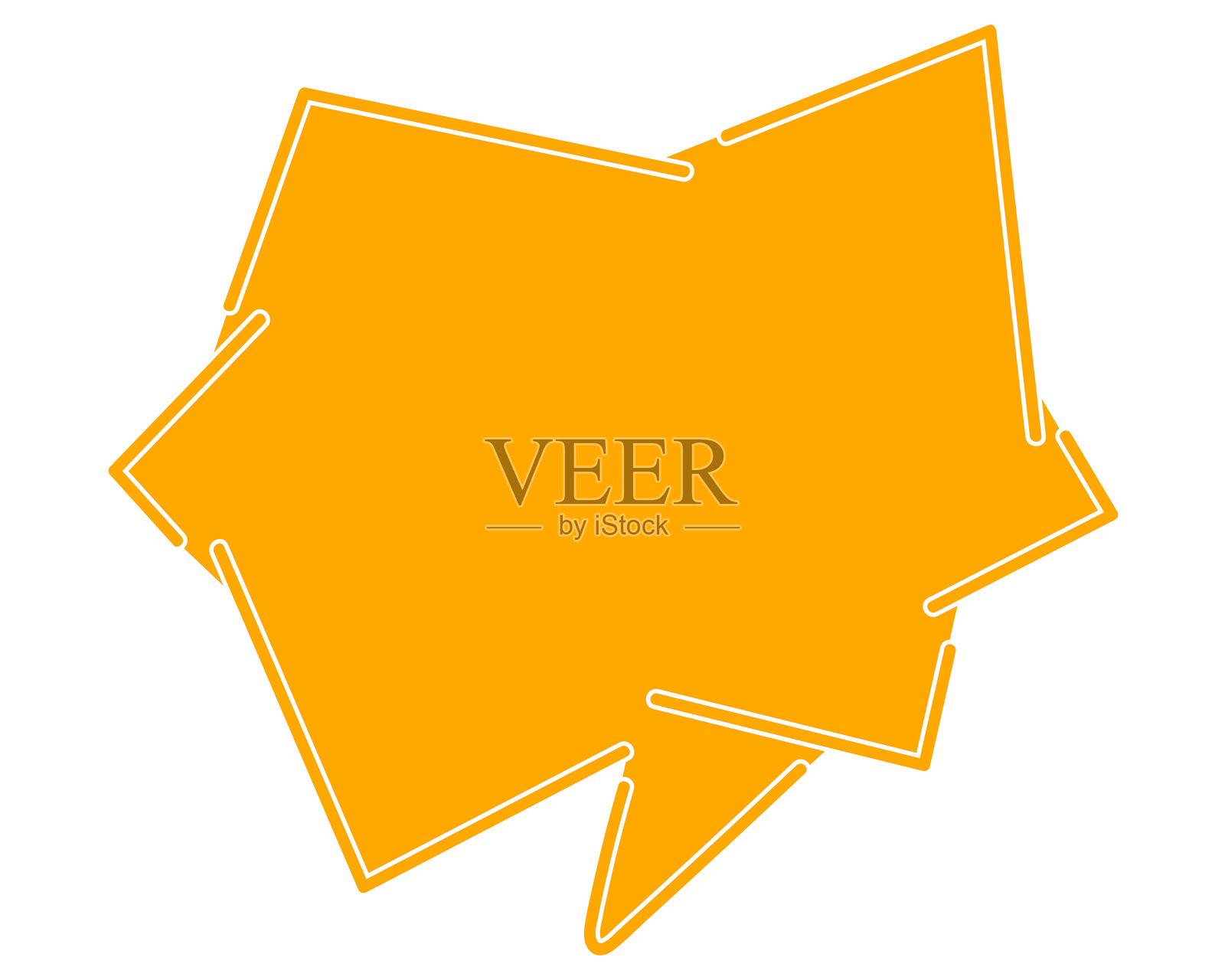 简单的锯齿形彩色对话气泡插画图片素材