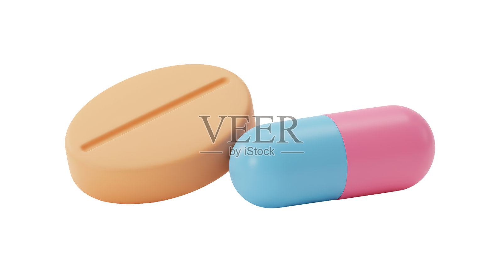 孤立的一对药丸照片摄影图片