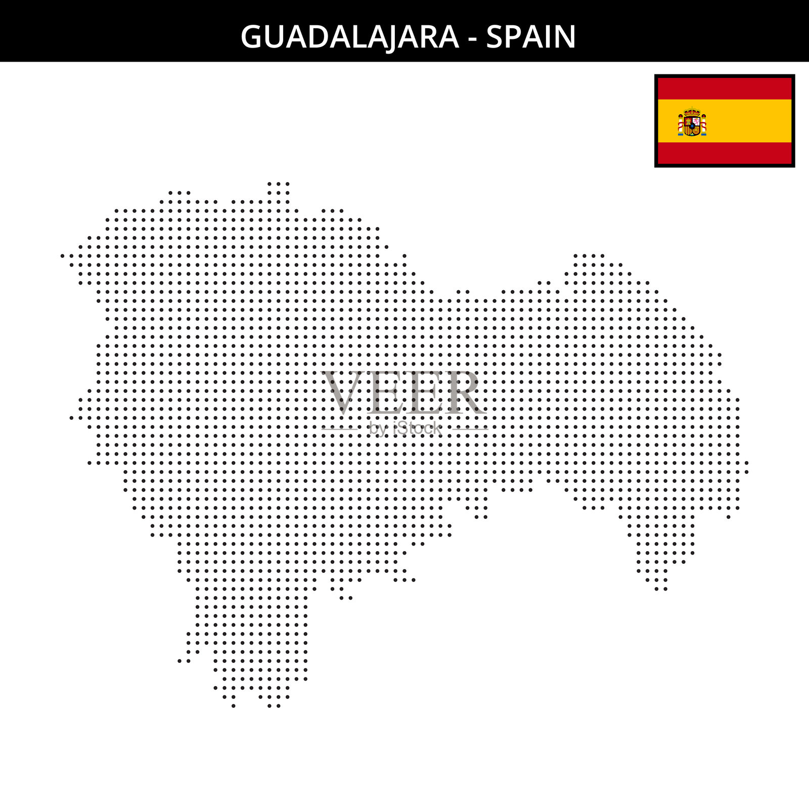 西班牙瓜达拉哈拉的小点地图插画图片素材