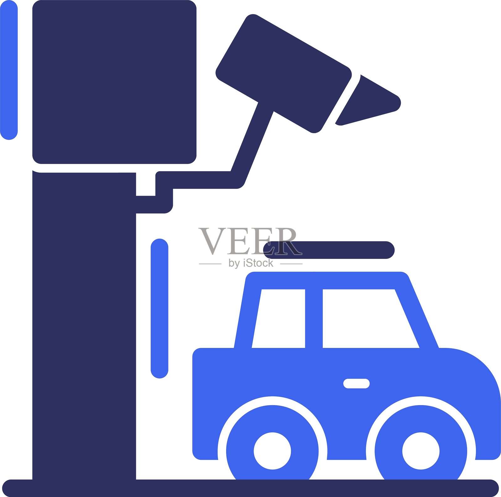 停车监控摄像头 实心双色图标插画图片素材