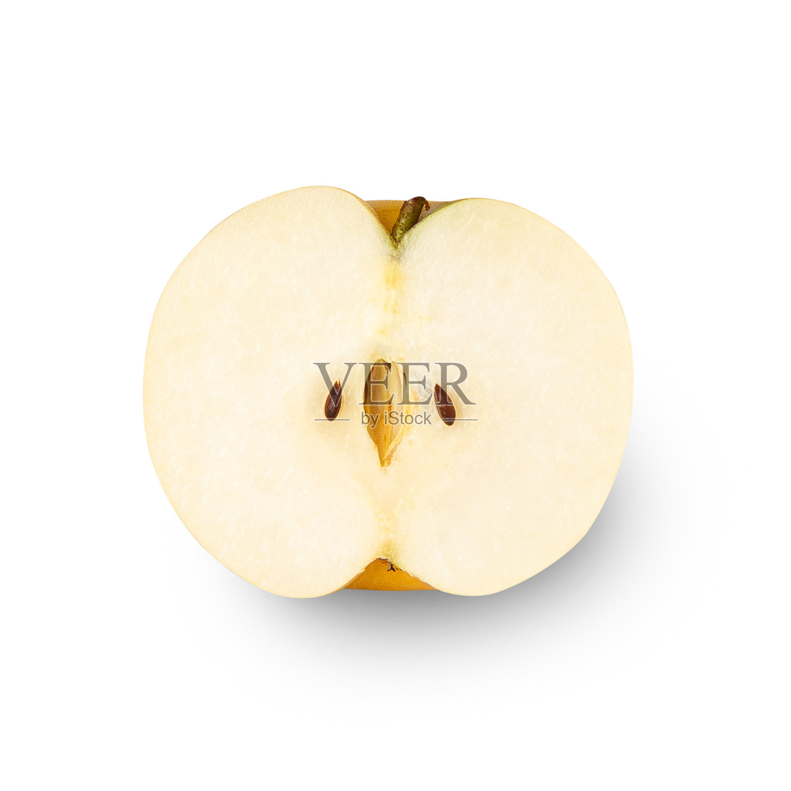 亚洲梨半个孤立在白色背景上,带有剪切路径,完整的景深照片摄影图片