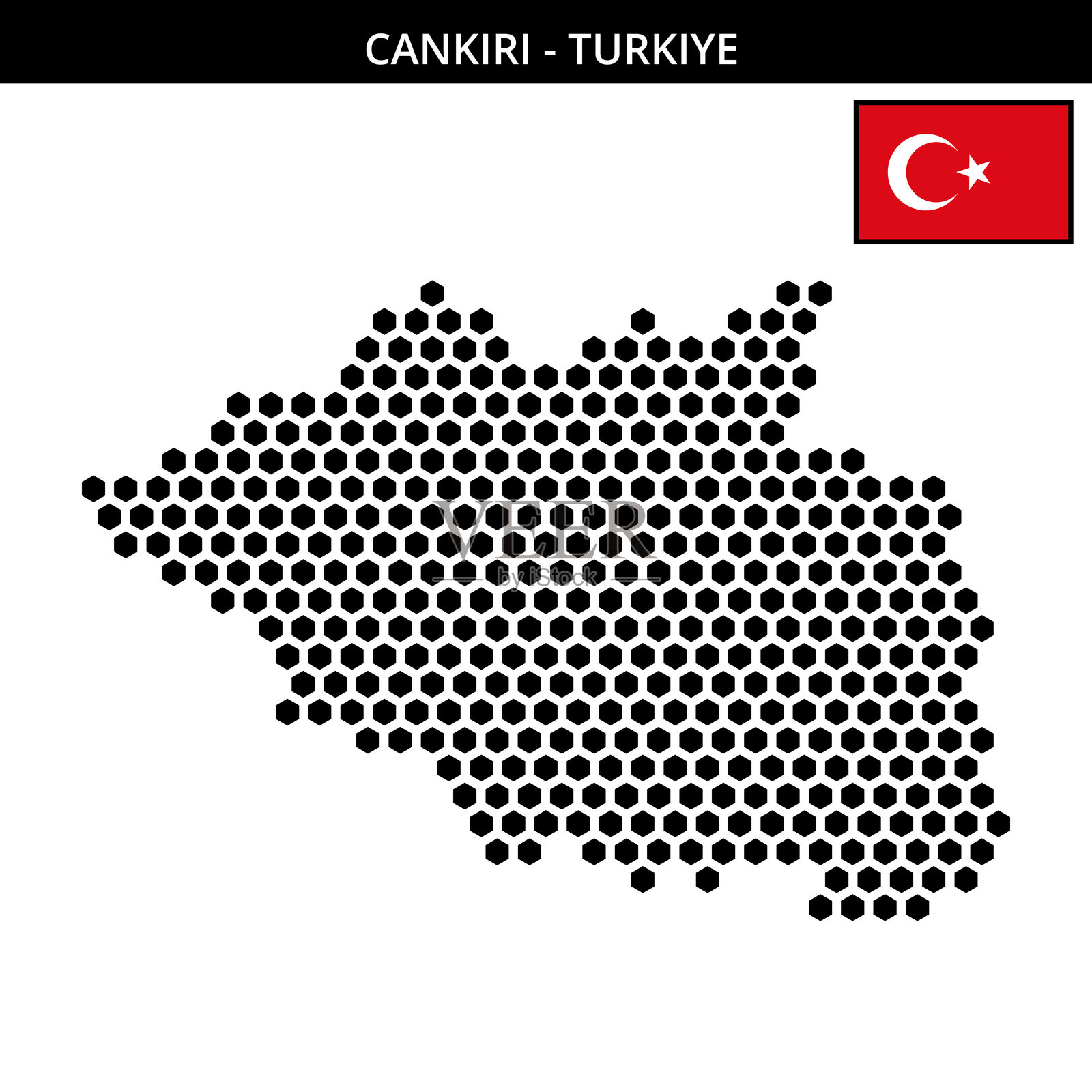 土耳其坎卡里的大六边形点状地图插画图片素材
