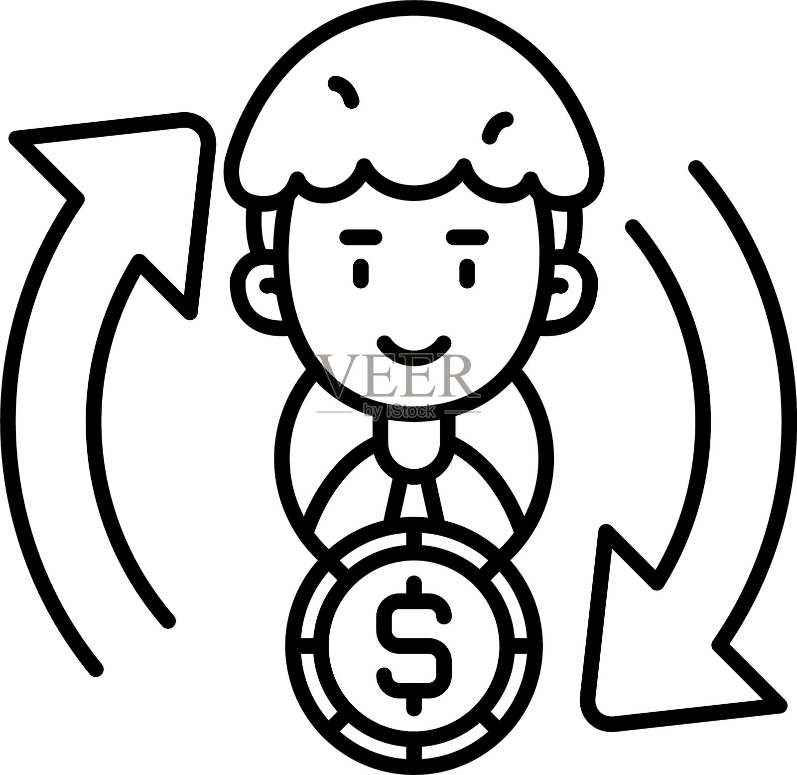 货币兑换图标矢量元素插画图片素材