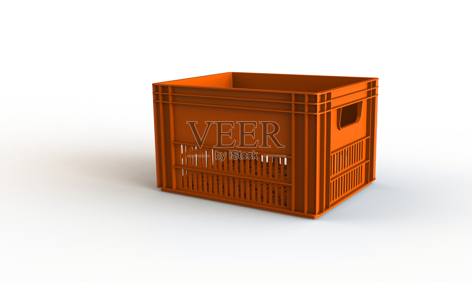 橙色塑料箱子孤立在白色背景上照片摄影图片