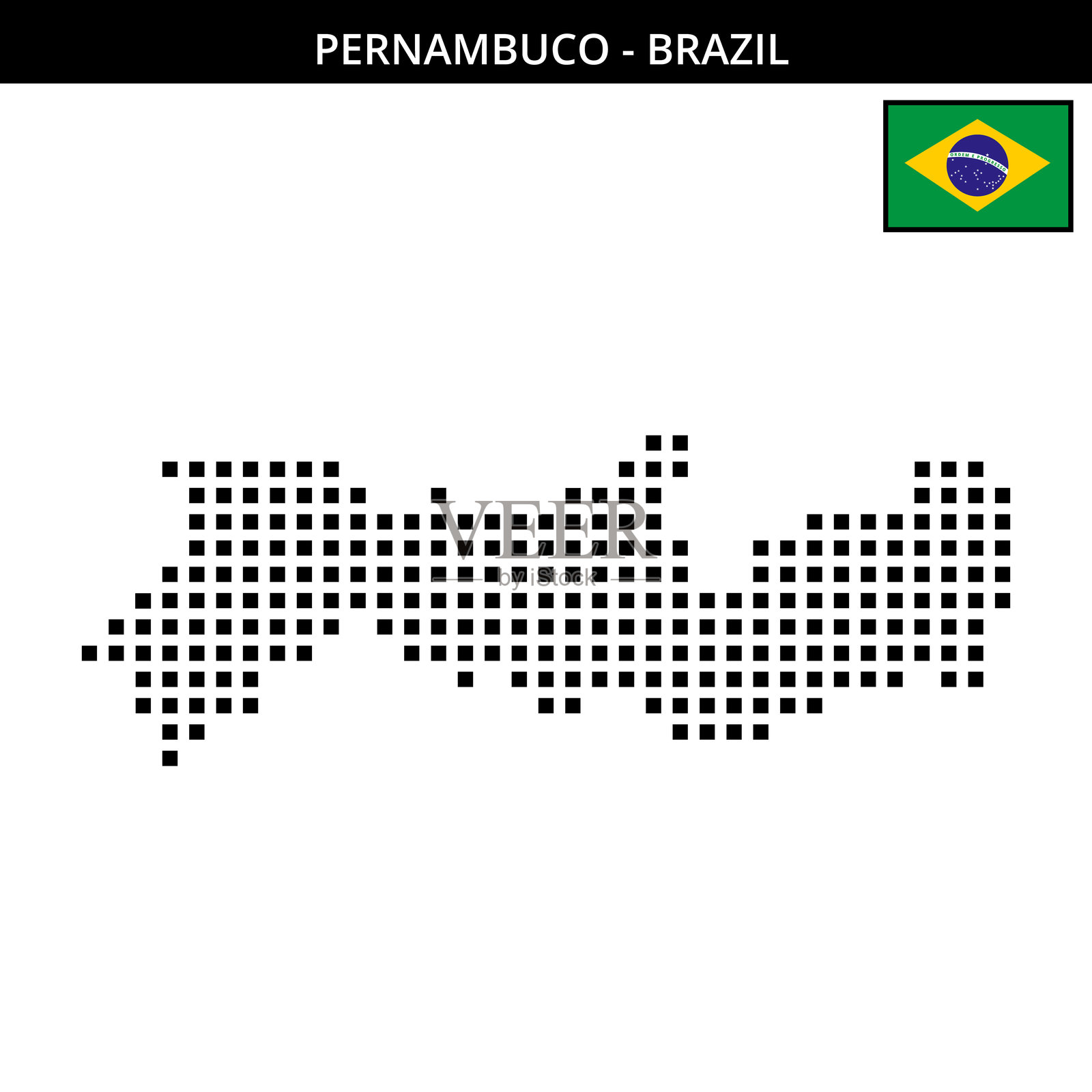 巴西佩尔南布科的大方格点状地图插画图片素材