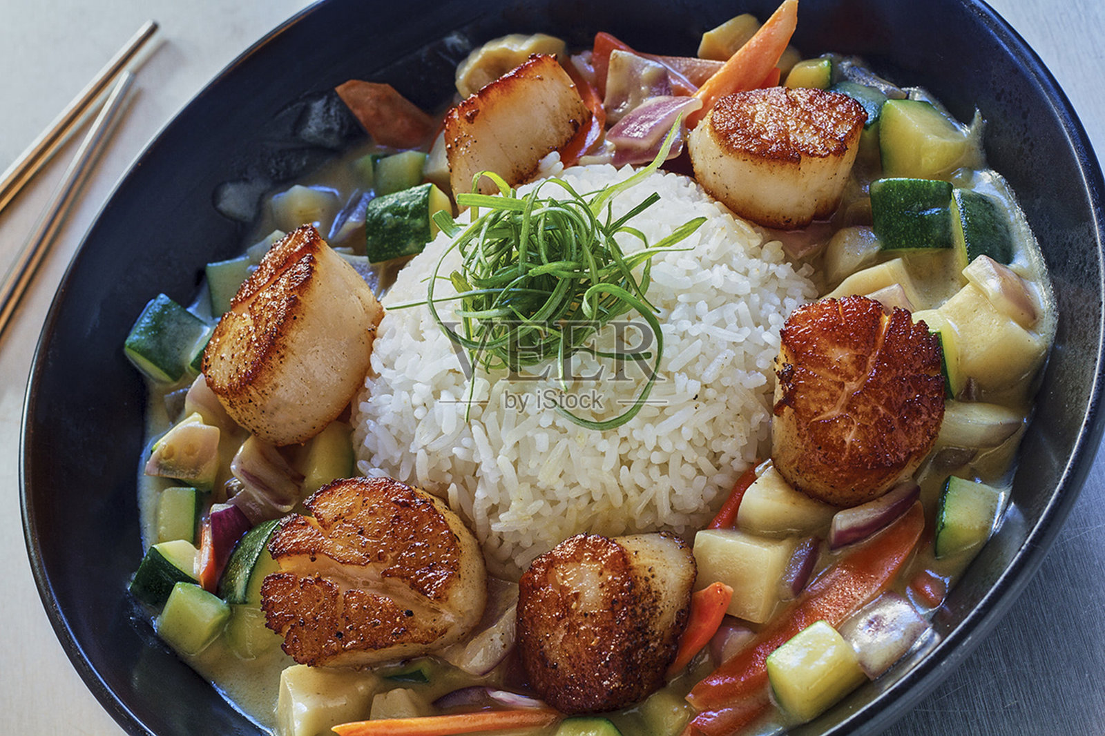 煎扇贝照片摄影图片