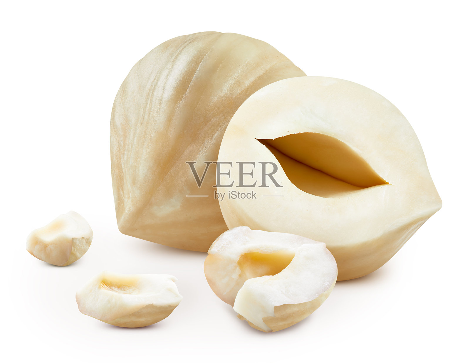 孤立在白色背景上的榛子,带有抠图路径照片摄影图片