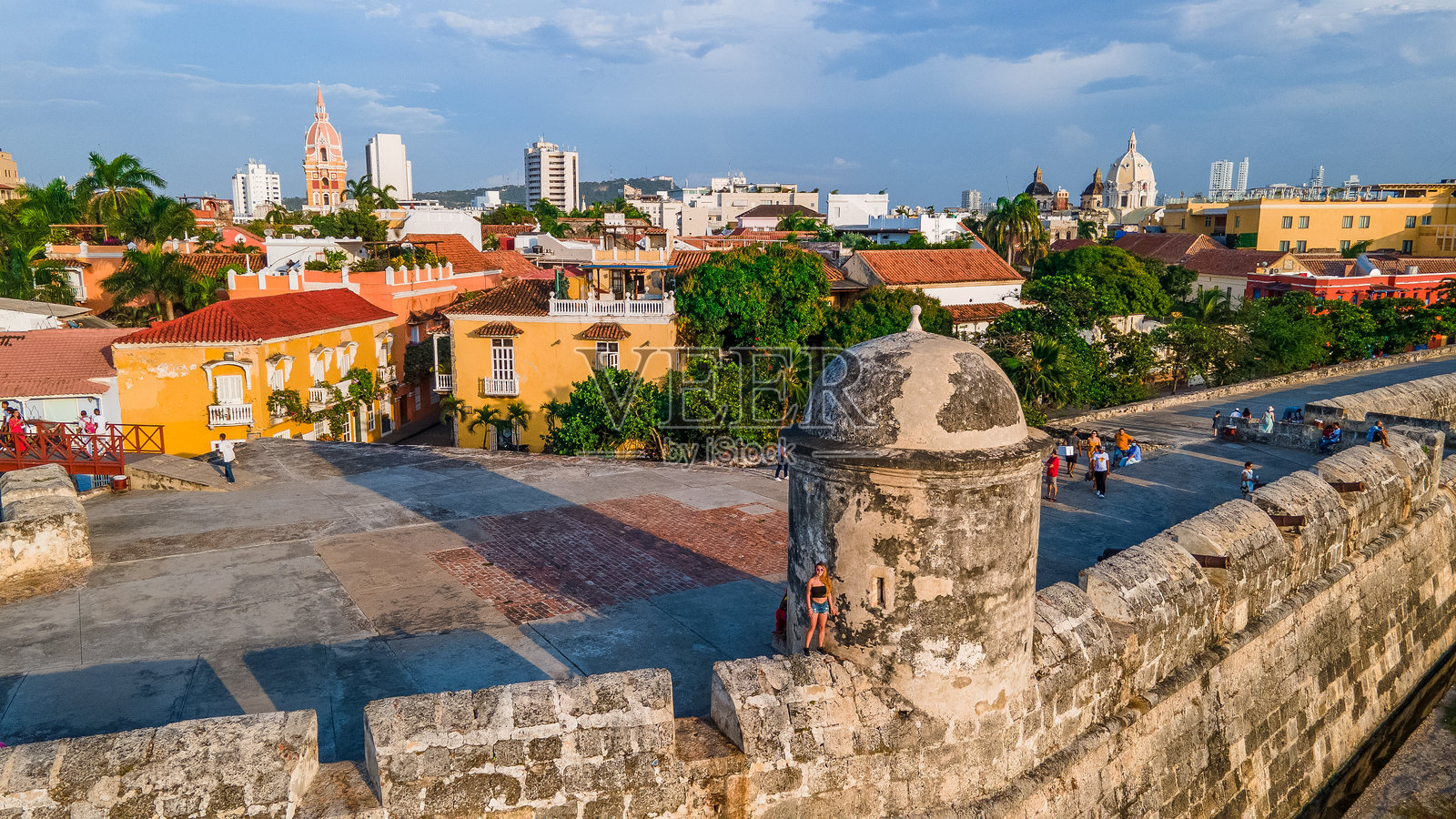 卡塔赫纳的全景视图照片摄影图片