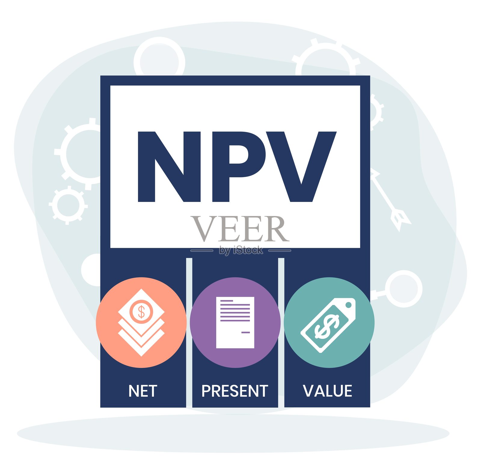 净现值 - NPV(净现值)插画图片素材