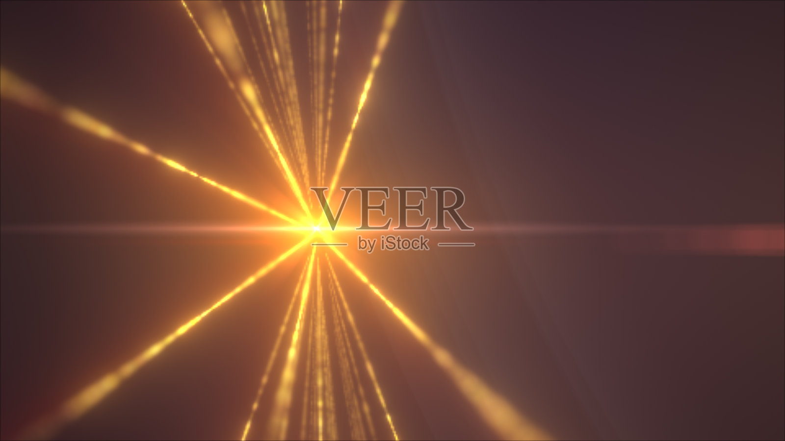 从一个中央发光点向外辐射出金色的光线爆炸,形成放射状图案。照片摄影图片