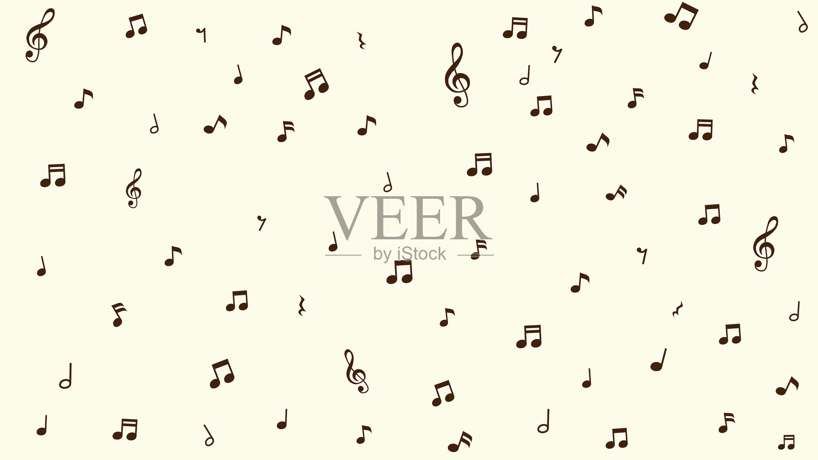 带有音乐符号和音符的壁纸插画图片素材
