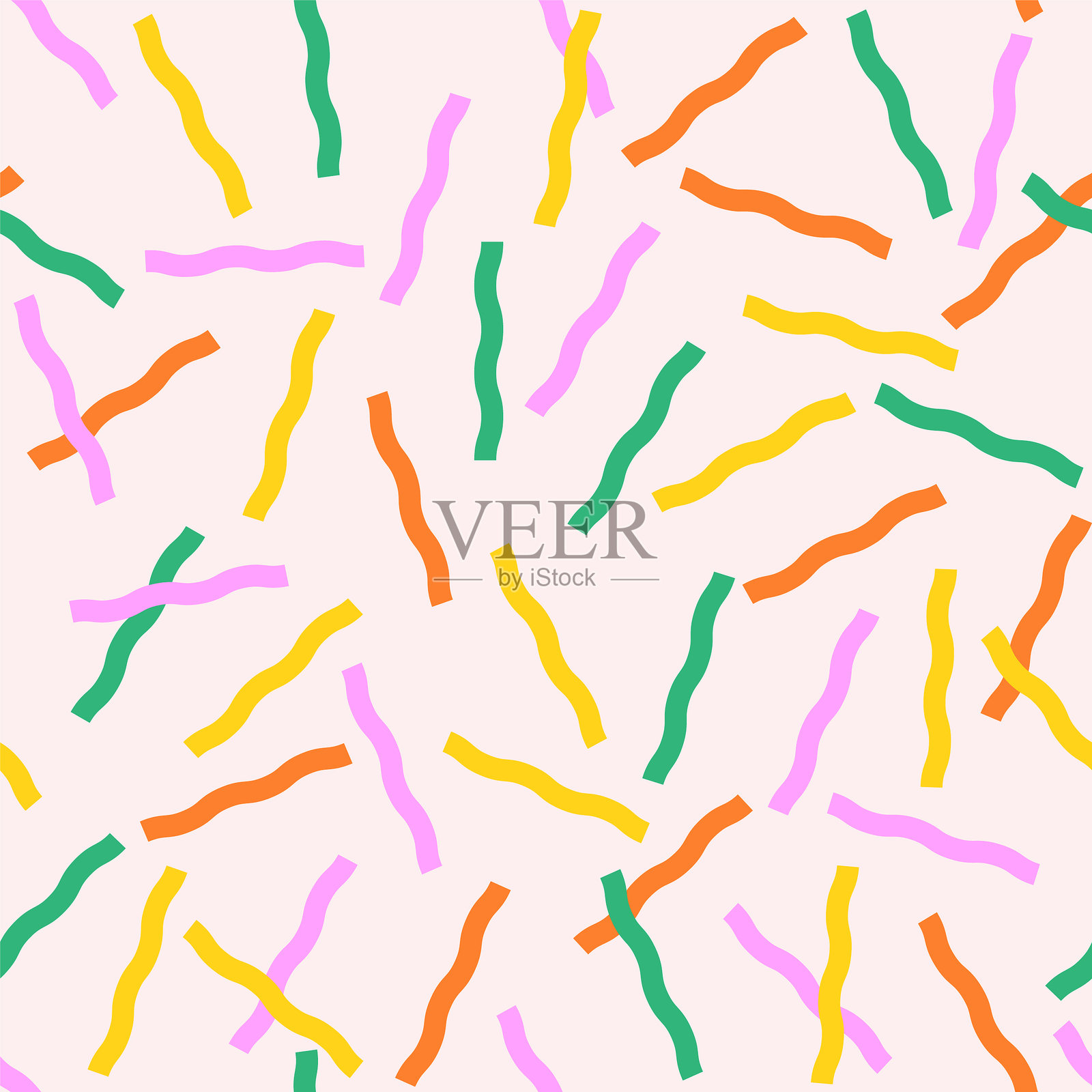 无缝图案,多彩纸屑条纹背景插画图片素材