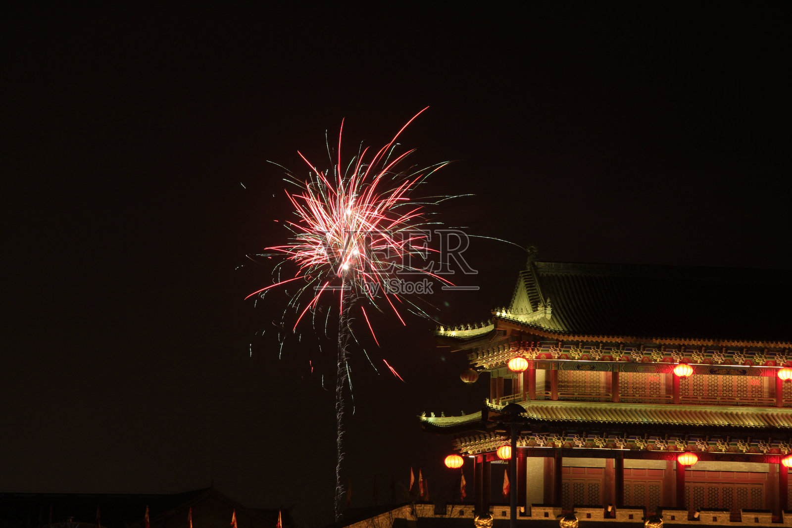 滦州古城夜景特写照片照片摄影图片