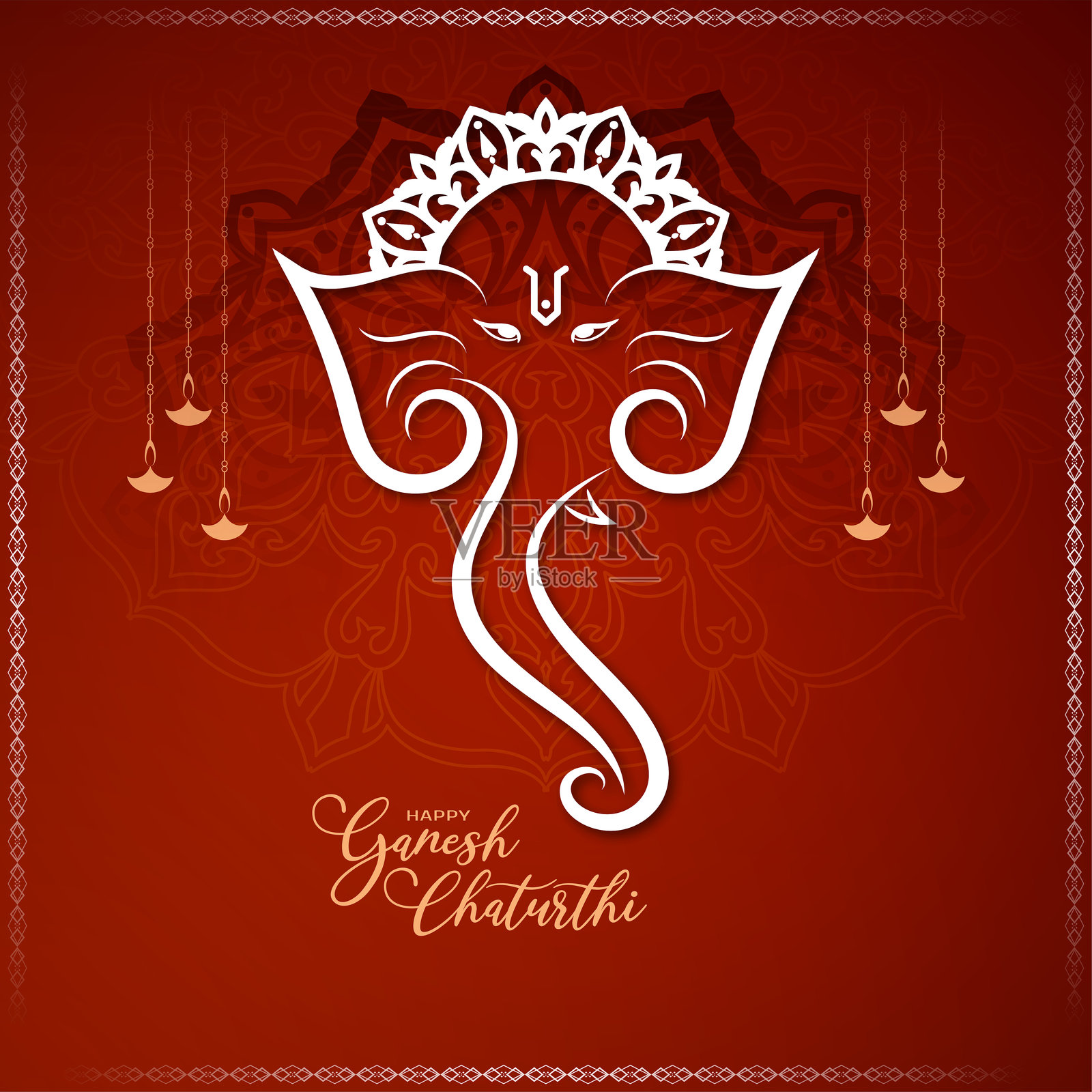 快乐的甘尼许节印度节日庆祝优雅背景插画图片素材