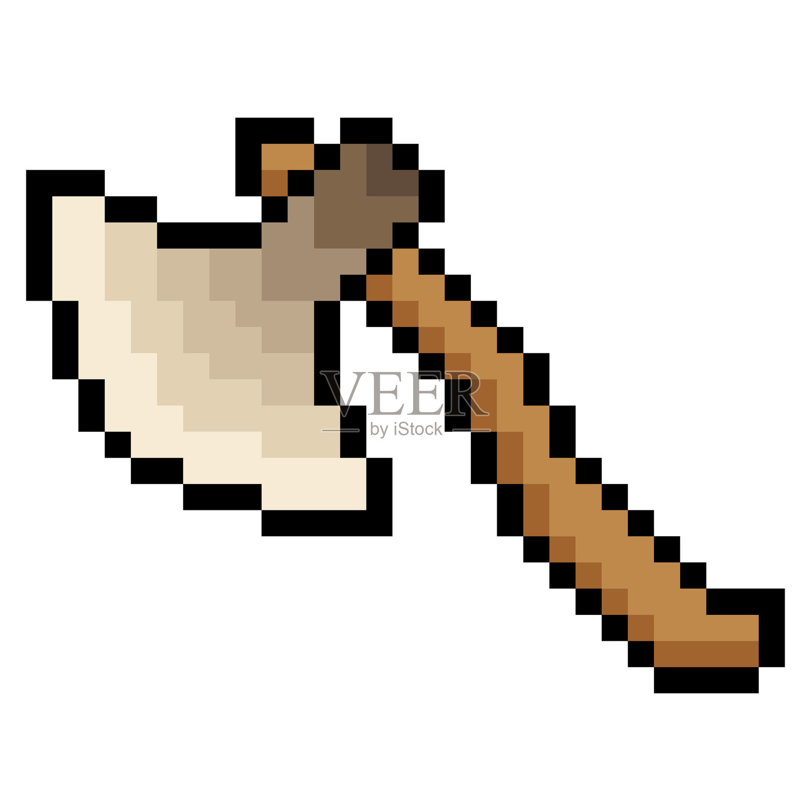 像素艺术风格的斧头插画图片素材