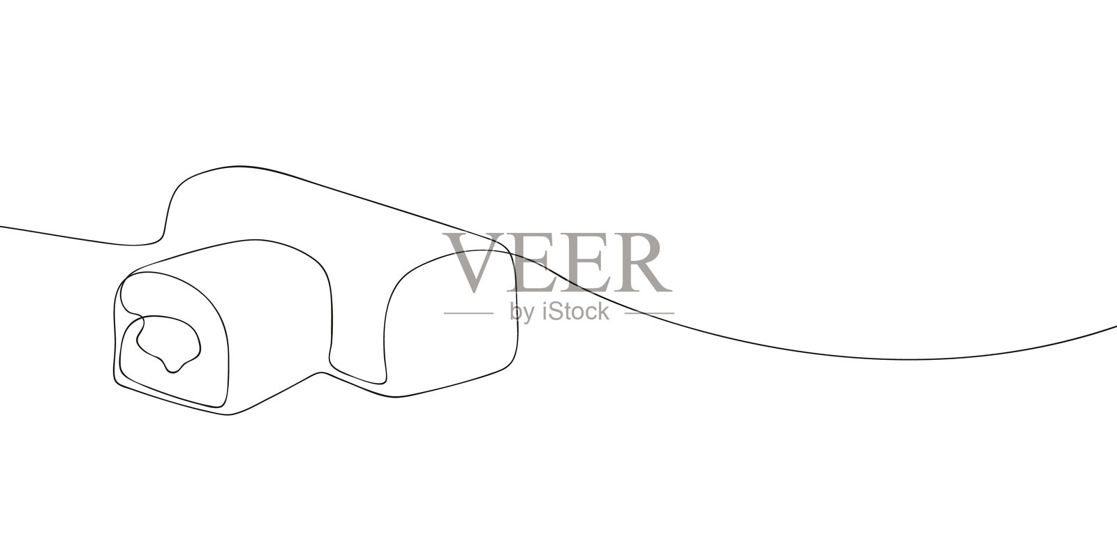 极简线条画的巧克力糖果,中心为樱桃,适合甜点或糖果主题设计。插画图片素材