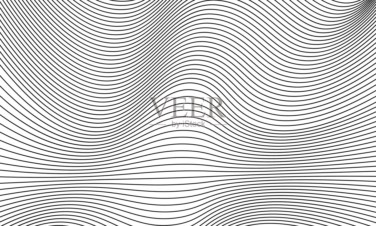 黑白波浪线抽象背景矢量插图插画图片素材