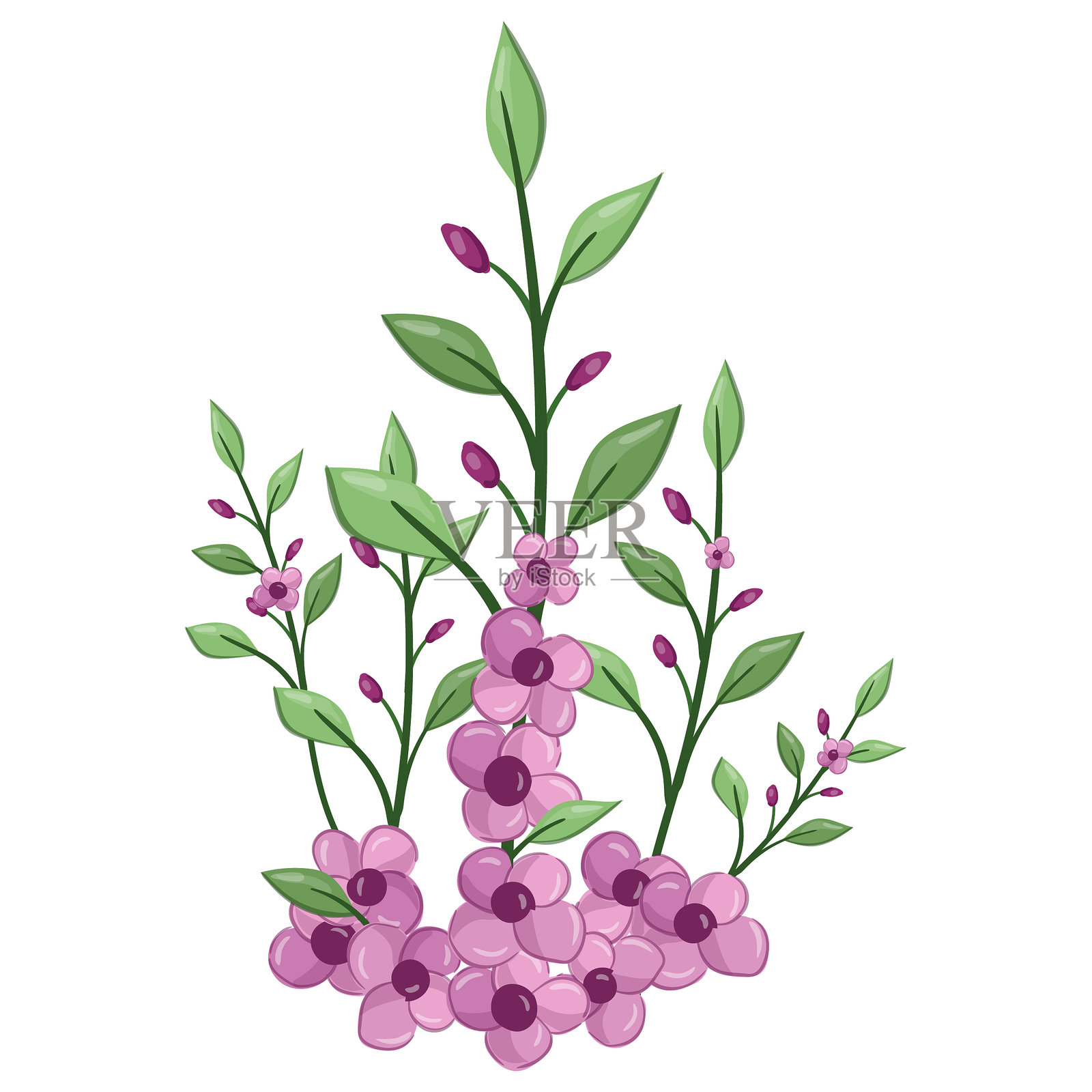 小花 春季花卉植物插画图片素材