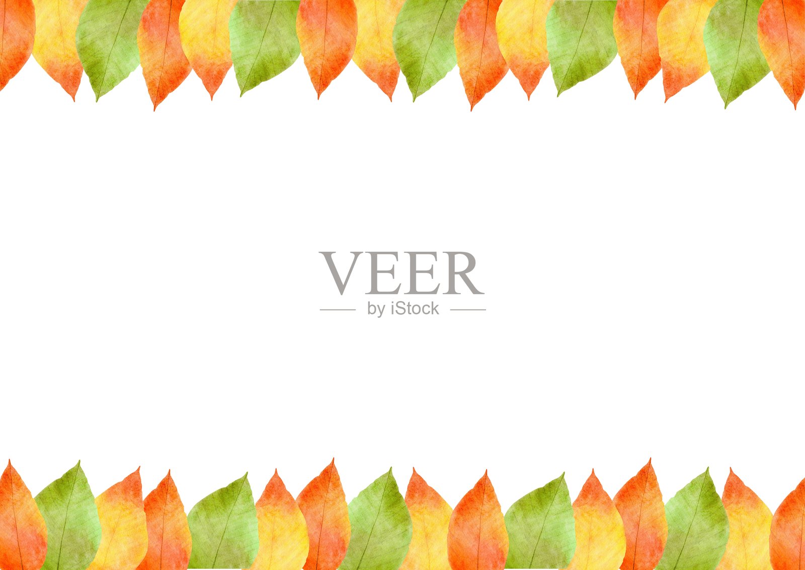 可爱的水彩叶子插图插画图片素材