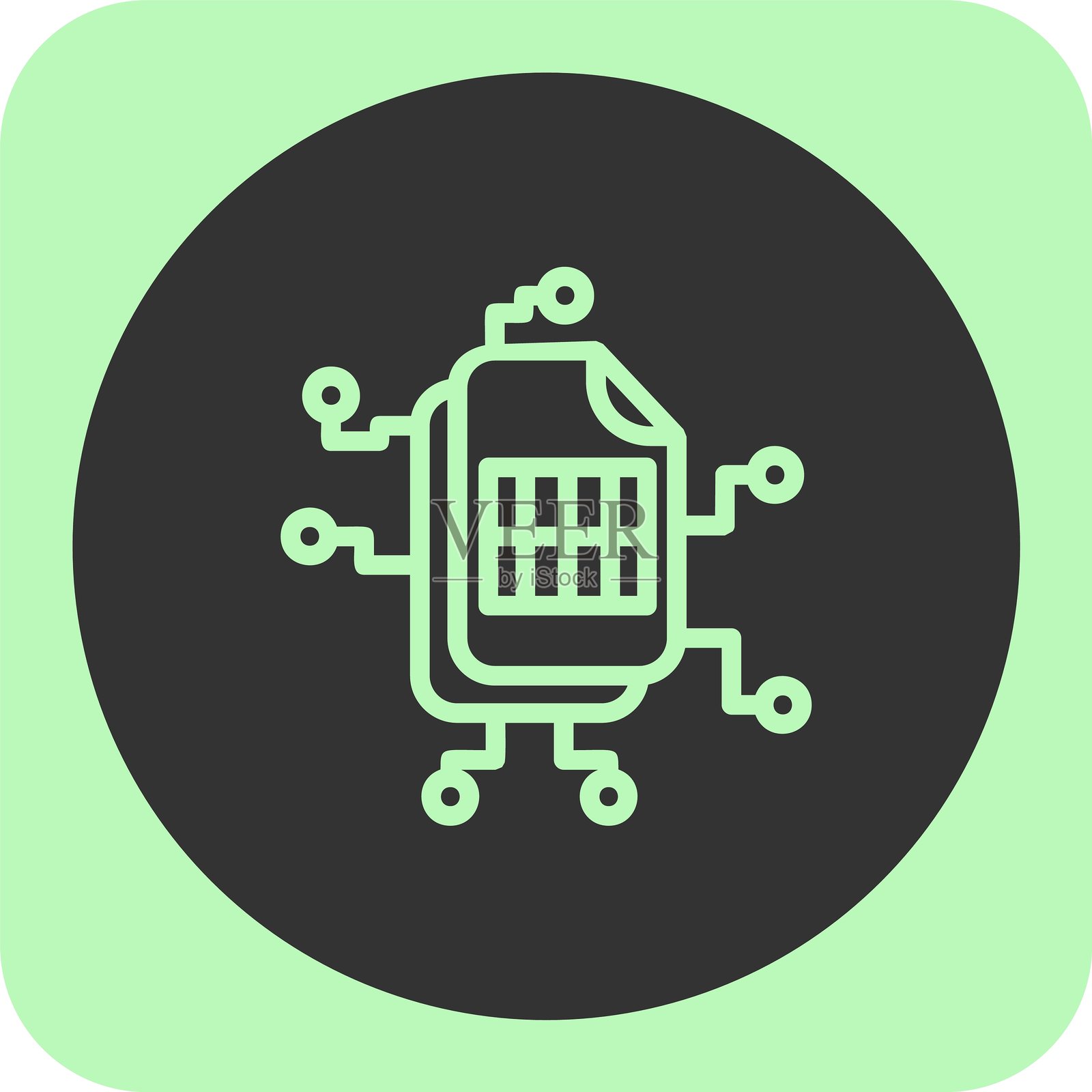 SIM卡线性圆形图标插画图片素材